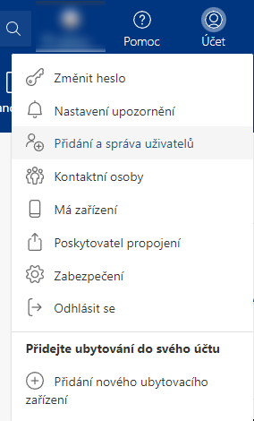 Booking.com - pridať používateľa