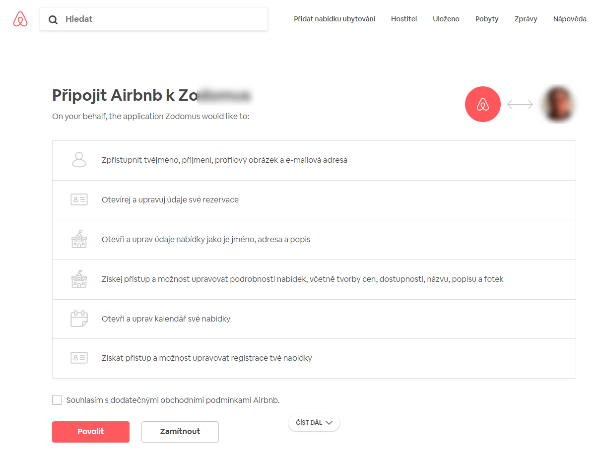 prepojiť s airbnb