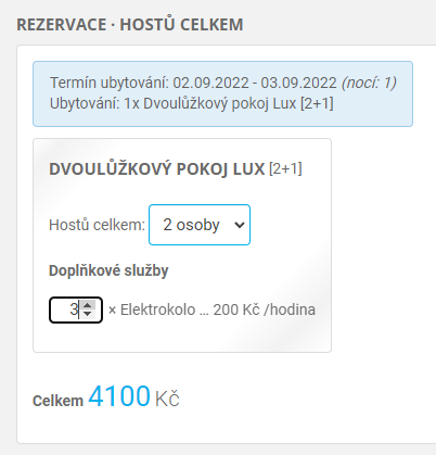 doplnková služba za hodinu - rezervačný systém
