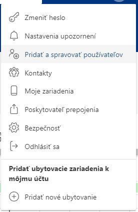 Booking.com - pridať používateľa