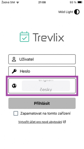 Jazyk appka Trevlix čeština